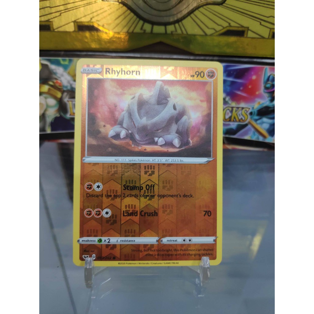 [ Dưa Hấu Yugioh ] Lá bài thẻ bài Pokemon Rhyhorn cấp 1