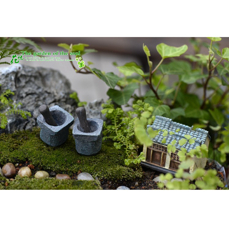 Mô hình cối đá để trang trí bonsai, vườn Nhật, tiểu cảnh, nhà búp bê DIY(SMD-71)