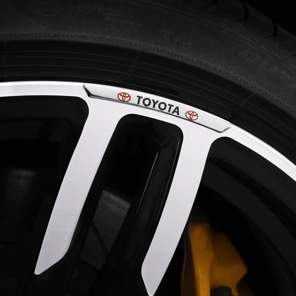 4 cái Huy hiệu Xe hơi Nhôm Bánh xe Trung tâm Sticker Dán trang trí vành xe TOYOTA cho Vios Fortuner Hilux Corolla Ralink