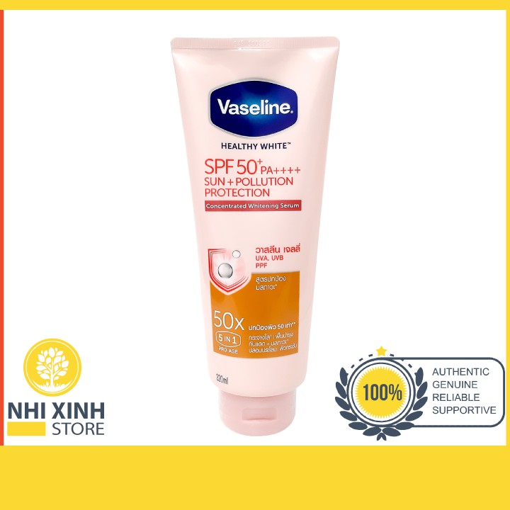 Dưỡng Thể Trắng Da, Chống Nắng Vaseline 50X 5in1 SPF50+/PA++++ 320ml