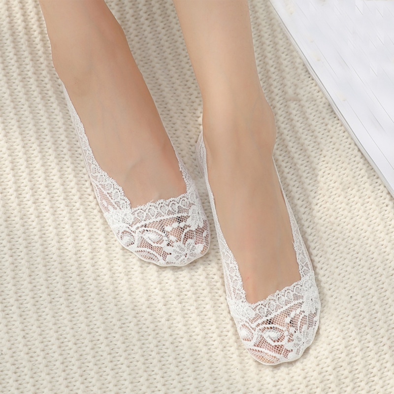 1 Đôi Tất Ren Ngắn Chống Trượt Cho Nữ Sinh