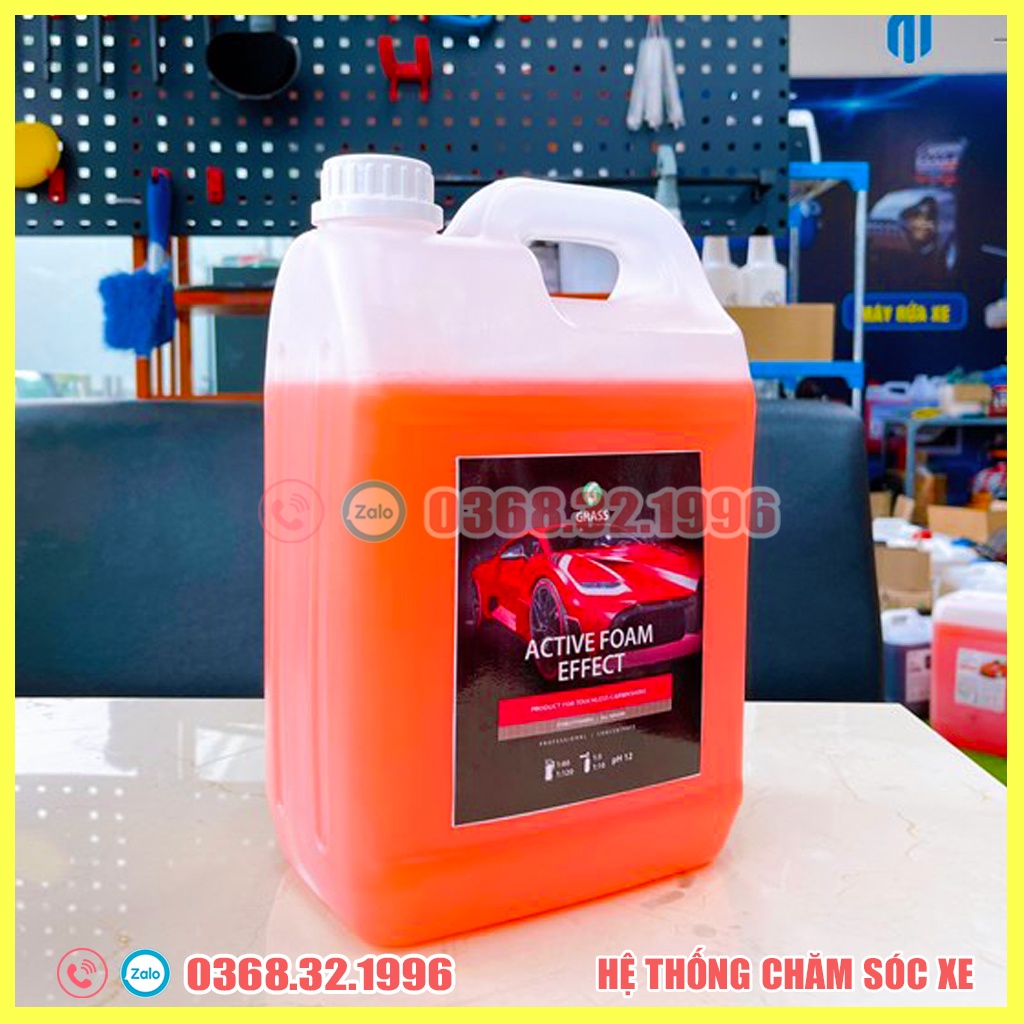 Dung Dịch Rửa Xe Không Chạm - Nước Rửa Xe Ô Tô, Xe Máy Siêu Tập Trung Active Foam Effect 5L(Tặng 02 khăn lau xe)