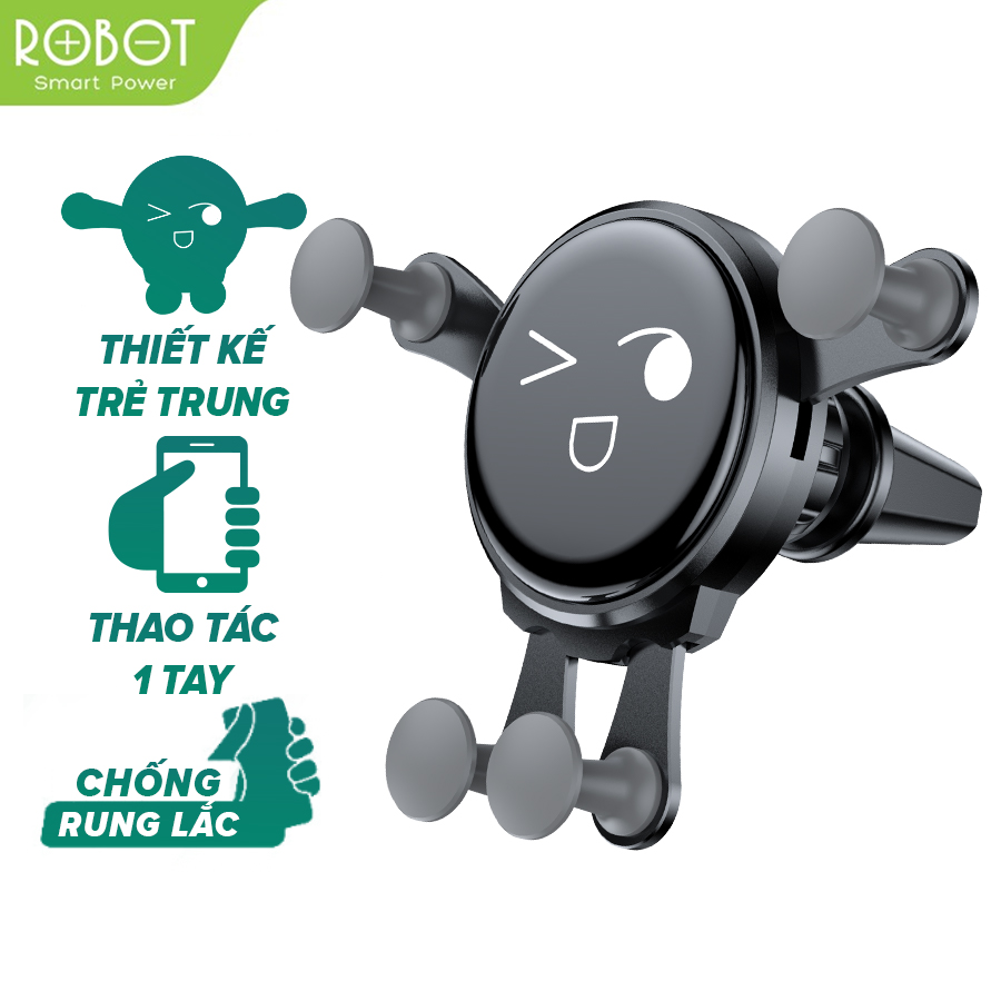 Giá đỡ điện thoại trên Ô tô ROBOT CH13 thiết kế chắc chắn không bị trơn trượt trục xoay 360 độ an toàn khi sử dụng