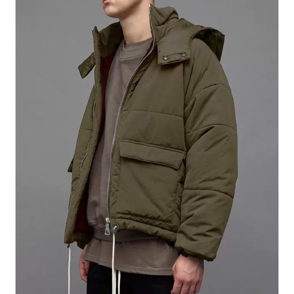 Áo phao 3 lớp xanh rêu - ẢNH THẬT