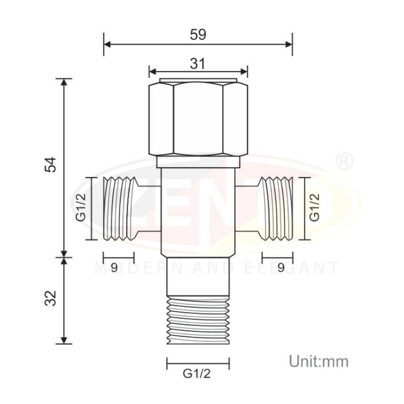 VAN KHÓA 2 ĐẦU RA INOX 304 CAO CẤP