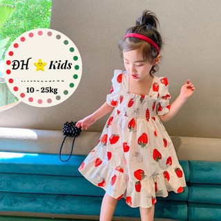 (Rẻ Nhất Tphcm)Siêu phẩm Váy dâu tay bồng cách điệu cho bé gái