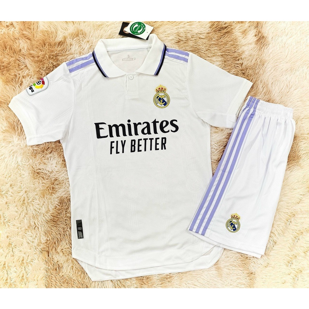 Bộ áo bóng đá REAL MADRID sân nhà 22/23 bản quần trắng mới nhất