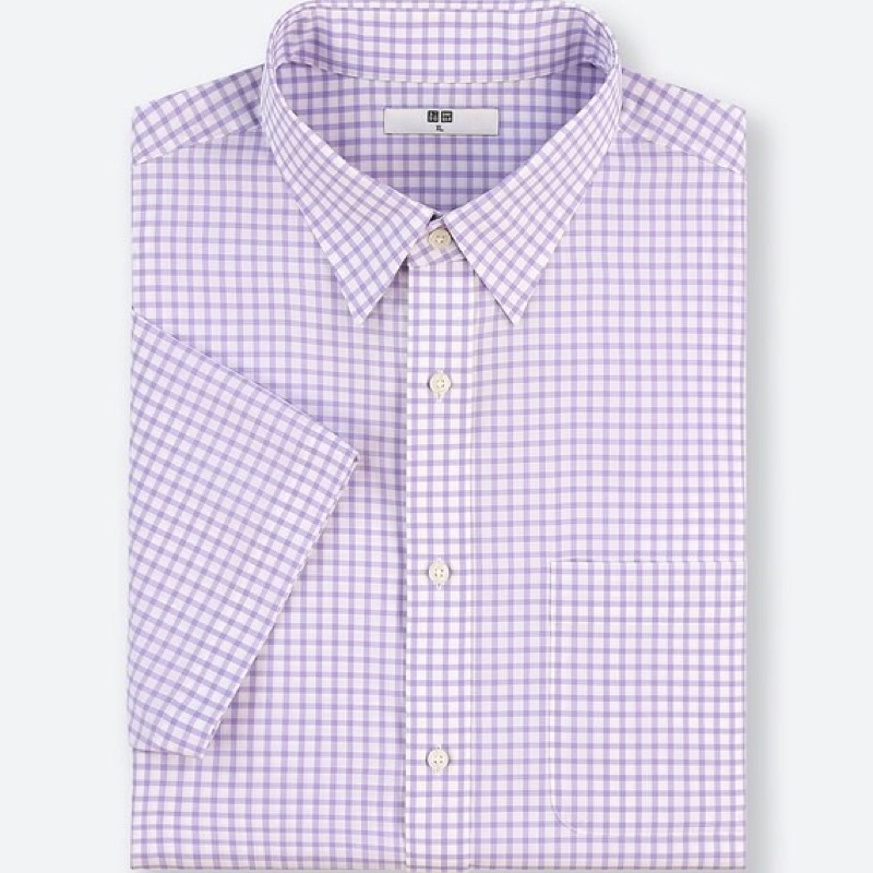 Áo sơ mi nam ngắn tay  UNIQLO Strive kẻ sọc - kẻ vuông