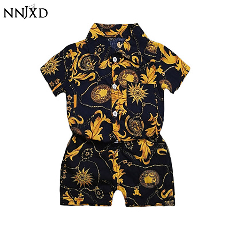 Set Quần Áo NNJXD In Họa Tiết Hoa Độc Đáo Sành Điệu Dành Cho Bé Trai