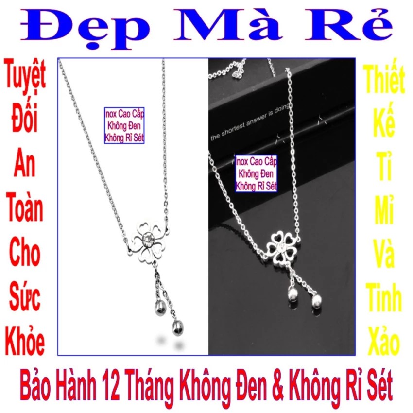 Dây chuyền đẹp tặng bạn gái hoa cỏ tòn ten bi - Cam kết 1 đổi 1 nếu hoen , gỉ sét