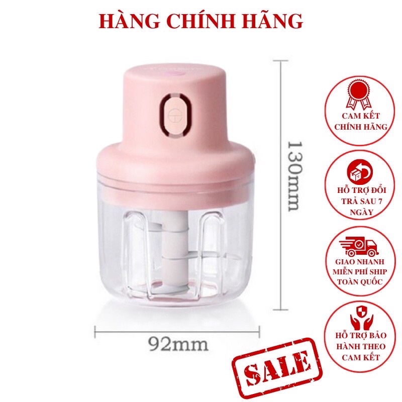 Máy Xay Mini Tích Điện 250ml Xay Tỏi, Ớt, Xay Thịt Đa Năng Tiện Lợi