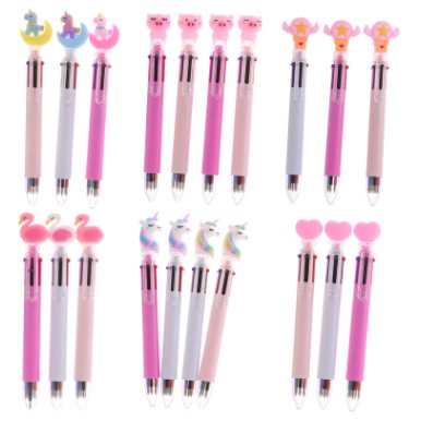 Bút bấm 10 màu bút bấm nhiều màu thỏ gấu ngựa thần  BNM11