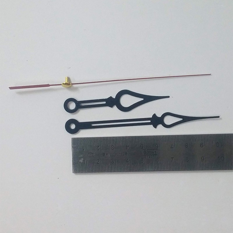 Bộ kim đen 10cm và Máy đồng hồ treo tường Taiwan loại tốt - Kim trôi trục 5mm