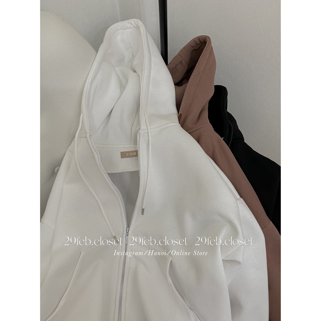 [Ảnh thật/Video] Áo khoác hoodie zip nỉ bông - 29feb.closet