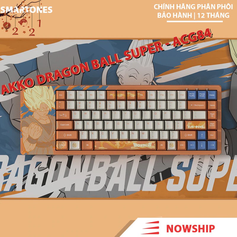 Bàn phím AKKO ACG84 Dragon Ball Super Goku 84 phím , AKKO và Cherry Switch