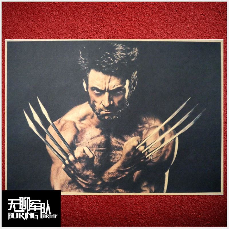 1 Tấm Poster Giấy Dán Tường In Hình Siêu Anh Hùng Marvel 's The Avengers Wolverine Logan Iron Man Spider-Man Black Panther Captain America Vintage