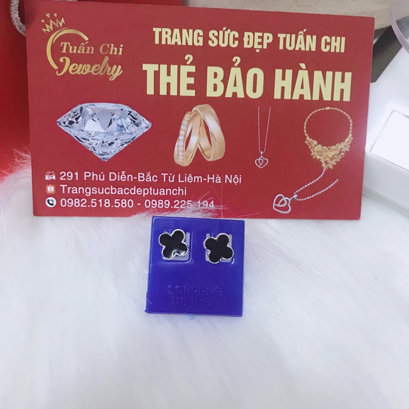 FREESHIP Khuyên Tai Nữ, Bông Tai Bạc Hình Cỏ Bốn Lá Cá Tính, Mang Lại May Mắn