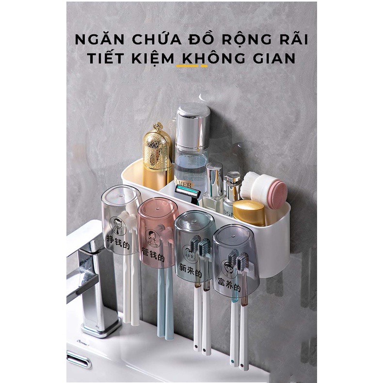 Bộ Nhả Kem Đánh Răng Tự Động, Kệ Để Đồ Phòng Tắm Tiện Lợi KHO GIA DỤNG HOÀNG ANH