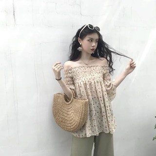 Áo trễ vai hoa nhí