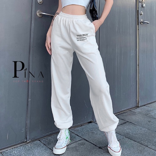 Quần ống rộng nữ, quần jogger nữ bo gấu vải nỉ da cá mềm mịn nhiều màu đủ size năng động. | BigBuy360 - bigbuy360.vn