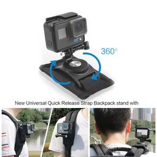 【Ready stock】360 Degree Rotary Backpack Clip Mount for Insta360 One R Eken Gopro Hero 9 8 7 6 5 Sjcam Dji Shoulder Belt for Go Pro Accessory