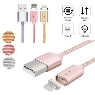 Cáp Sạc Nam Châm Dạng Dây Bện Cho Iphone Android