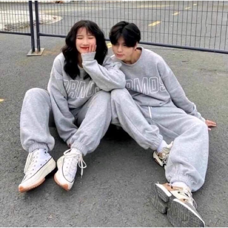 Set Nỉ Cosmos Unisex [FREESHIP]  Bộ đồ quần ống boom áo dài tay hoodie form rộng nam nữ Ulzzang