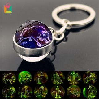 Móc Khóa Khắc Hình 12 Cung Hoàng Đạo Thời Trang Cá Tính