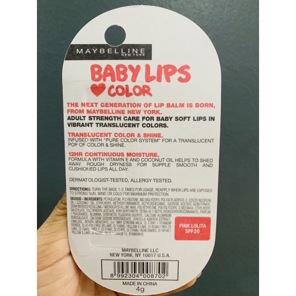 Son dưỡng môi Maybelline Baby Lips Love Color Lip Balm (pick tại siêu thị Chemist Úc đủ bill)