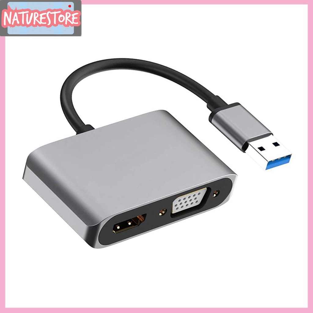 Bộ Chuyển Đổi USB 3.0 Sang HDMI-Compatible VGA 4K 3 Trong 1 Tiện Dụng