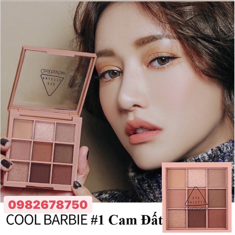 [Ảnh tự chụp] Bảng phấn mắt Coolbarbie Eye Palette, màu mắt Cam đất, eye Color Cam  đào, Mỹ Phẩm Oppa, Hana Forever