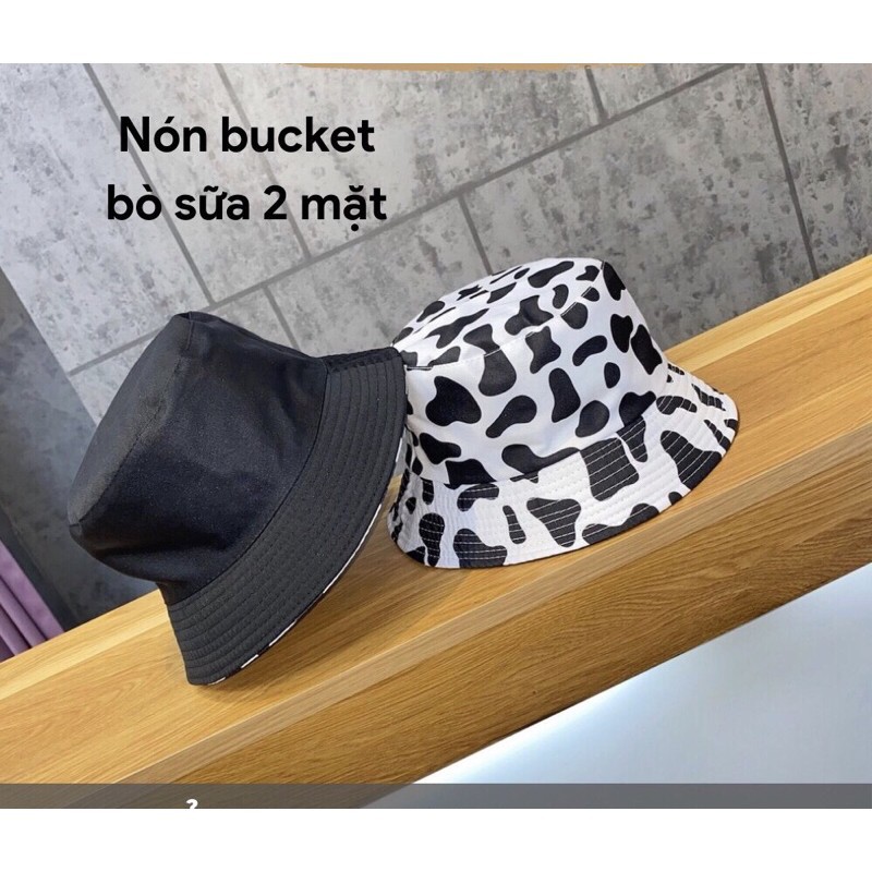 Mũ Bucket Bò Sữa Nữ Lynhouse Nón rộng vành nhỏ loang màu trắng đen chống nắng Ulzzang HOT