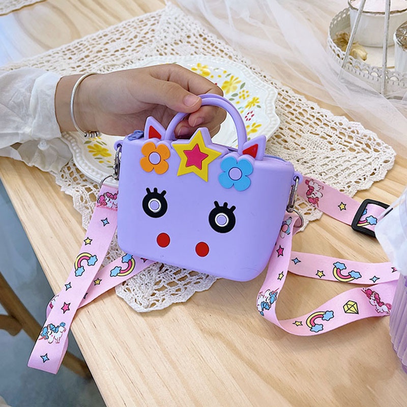 Túi đeo chéo hoạt hình kỳ lân dễ thương cho bé gái