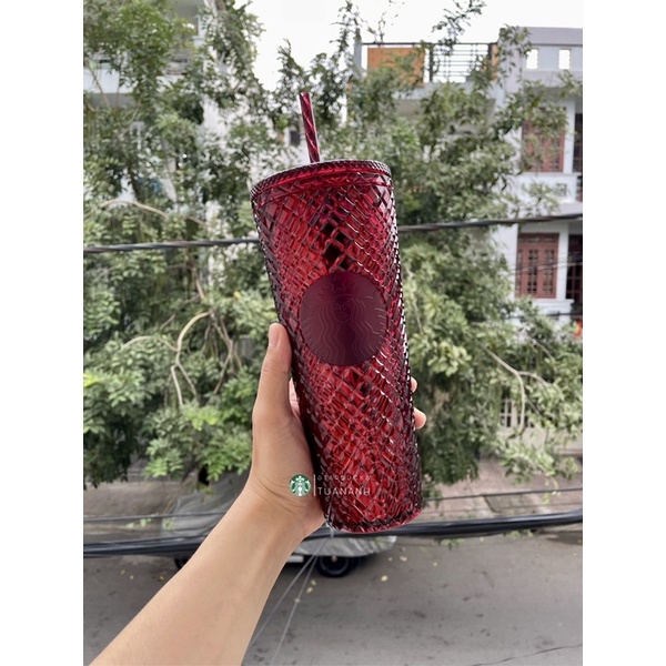 Ly Starbucks Cold Cup Jeweled Red 710ml