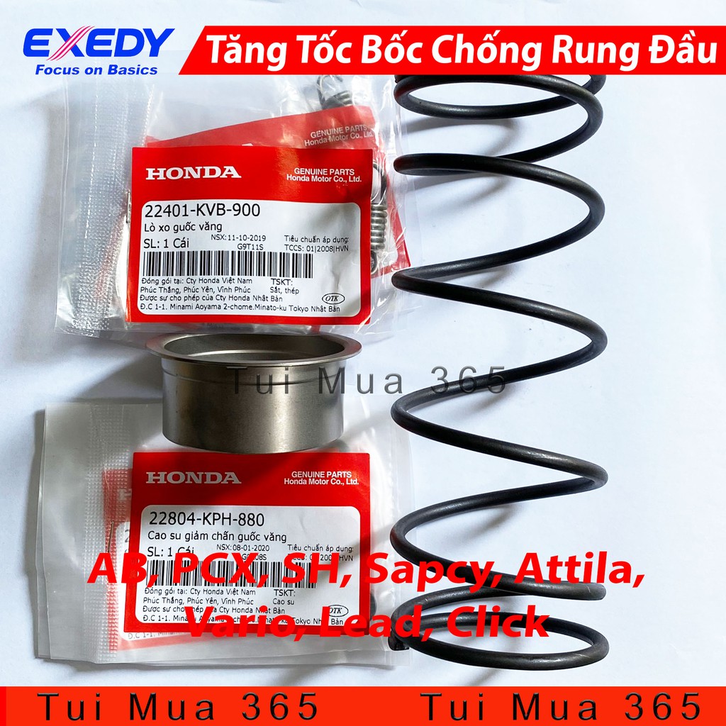 Combo Lò xo nồi độ cho SH Ý, SHVN, PCX, SHMode, Vario, AB 125, Click, Lead Tăng tốc mượt chống rung đầu xe