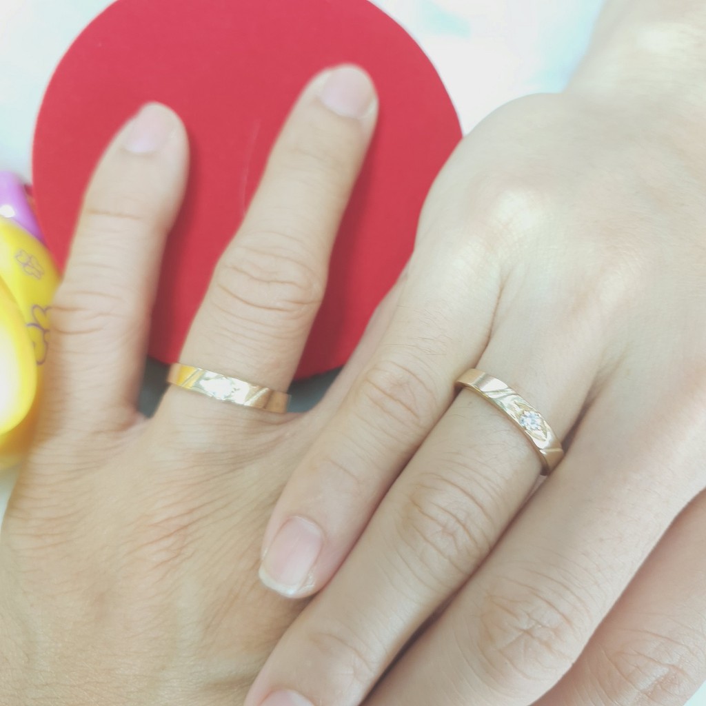 Nhẫn Cặp Đôi Đơn Giản Vàng Vonfram Cao Cấp- Dùng lâu dài tắm rửa thoải mái không phai màu