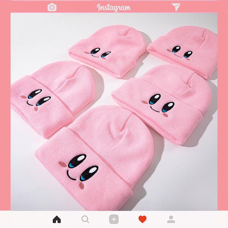 Mũ len màu hồng giữ ấm thời trang thu đông cho học sinh/cặp đôi 22105