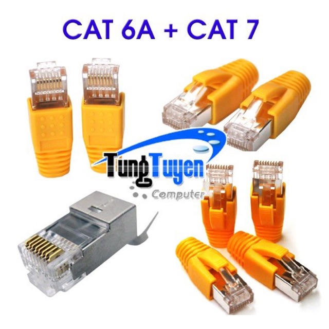 Hạt mạng Cat 6A + 7 FTP Commscope, Có đầu chụp