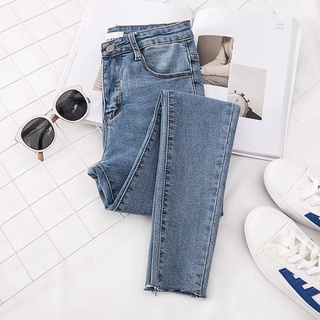 Quần Skiny Jean Trơn Nữ Lưng Cao Basic Co Dãn Loại 1