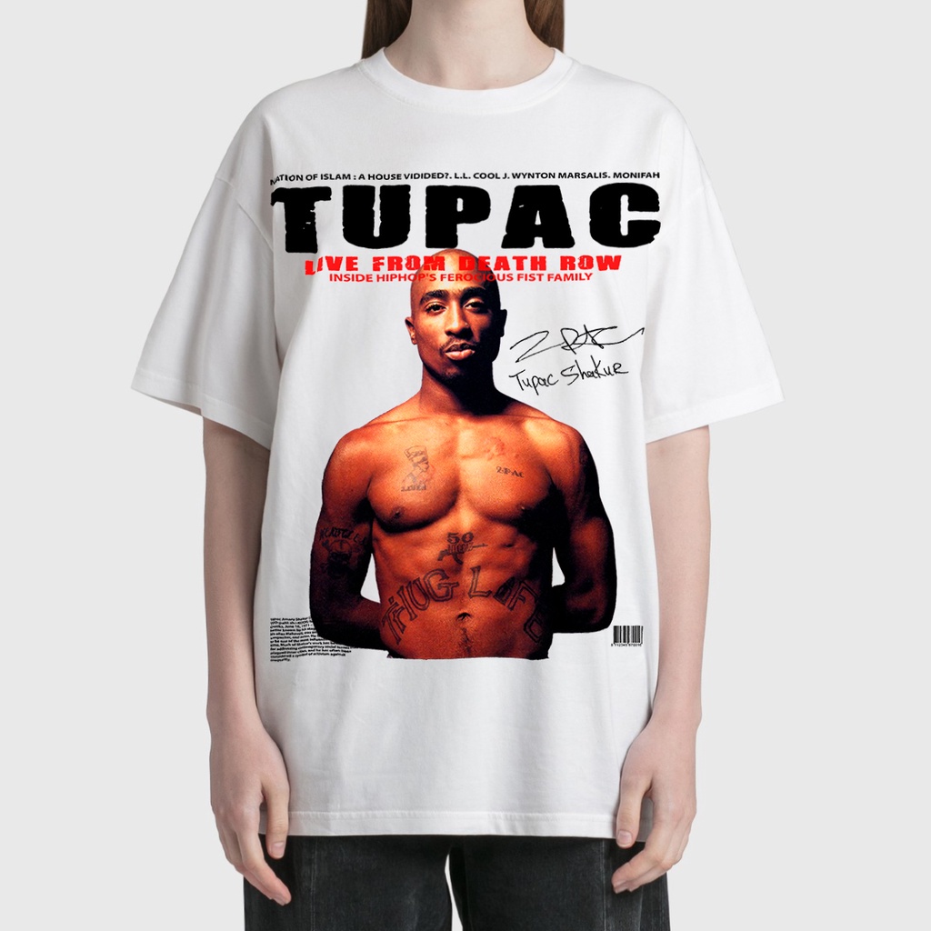 BLANK | Áo Thun 2PAC Tay Lỡ Unisex - Đen/Trắng Cổ Tròn