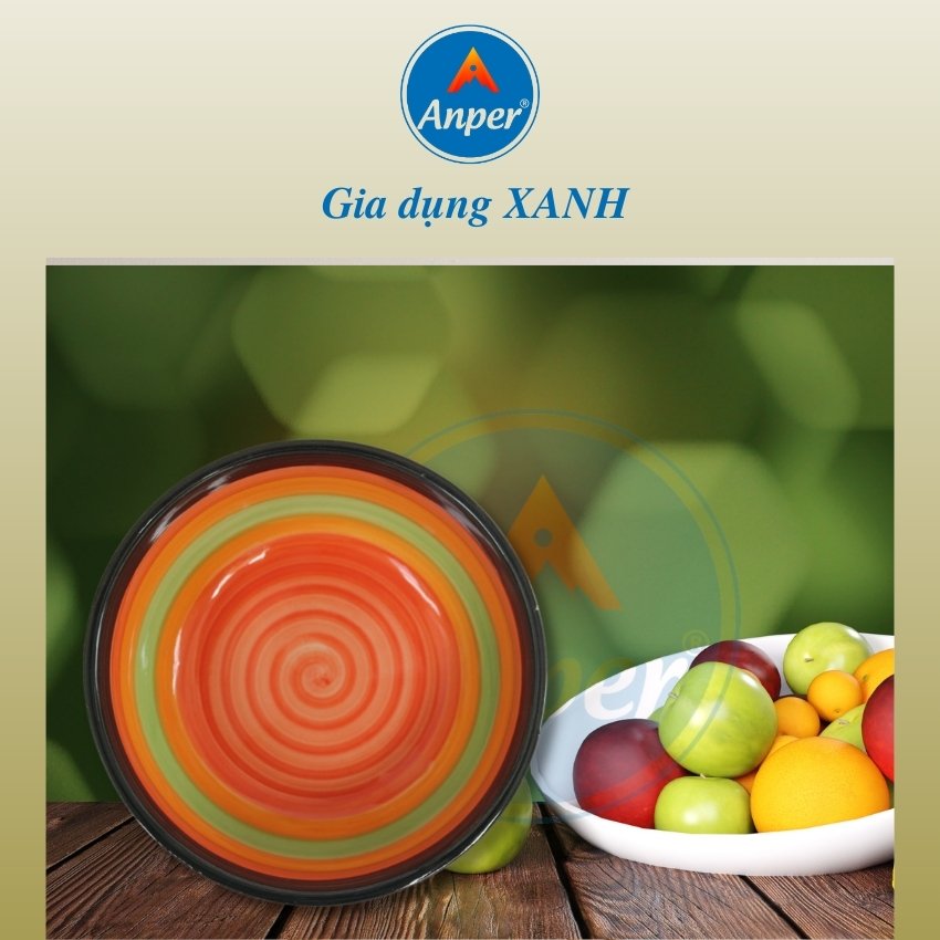 Combo 2 và 3 dĩa sứ cầu vồng ANPER 10 cm kiểu dáng hiện đại an toàn sang trọng đĩa cầu vồng