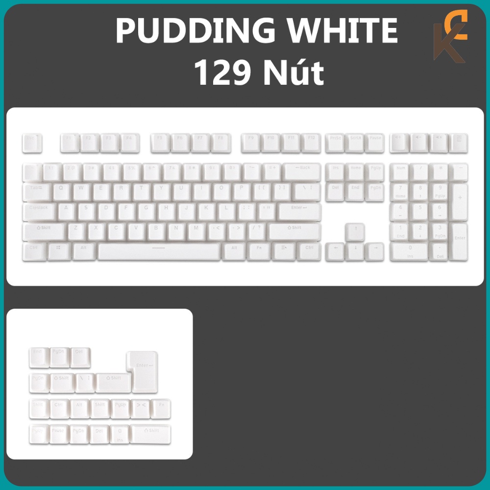 Keycap Pudding PBT OEM Profile 129 nút - Xuyên Led Dành Cho Bàn Phím Cơ