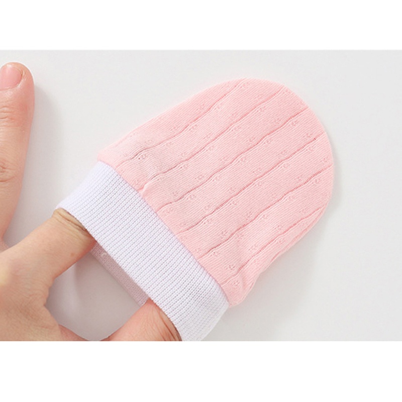 1 Cặp Găng Tay Cotton Bảo Vệ Mặt Chống Trầy Xước Cho Bé Sơ Sinh