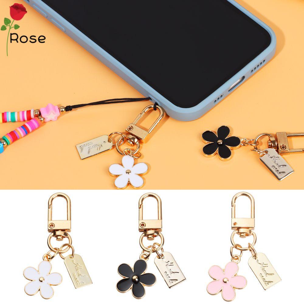 ROSE Girls Keychains Charm Bag Charm Keyring Flower Key Chain Women Gift Metal Decoration Pendant for Purse/Multicolor