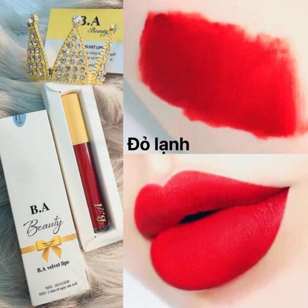 [Đỏ Lạnh] Son Kem Lì Nắp Vàng Cao Cấp B.A Màu Đỏ Lạnh | BigBuy360 - bigbuy360.vn