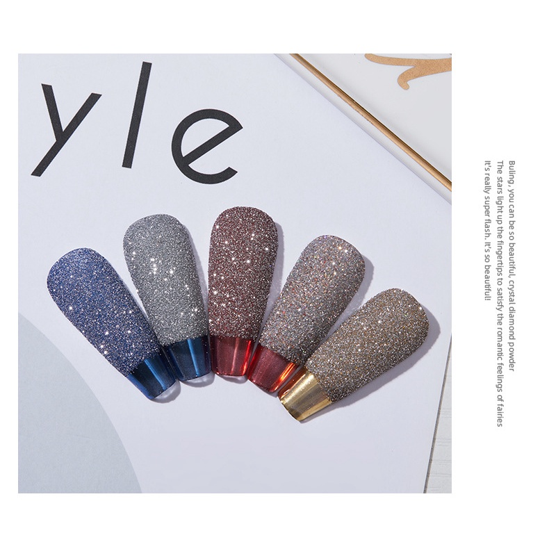 Set nhũ flash hạt mịn 8 màu chuyên dùng làm nail