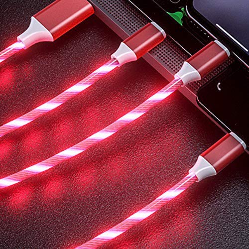 Dây cáp sạc usb 3 trong 1 có đèn led phát sáng thích hợp cho Type-C/ Android/ Iphone