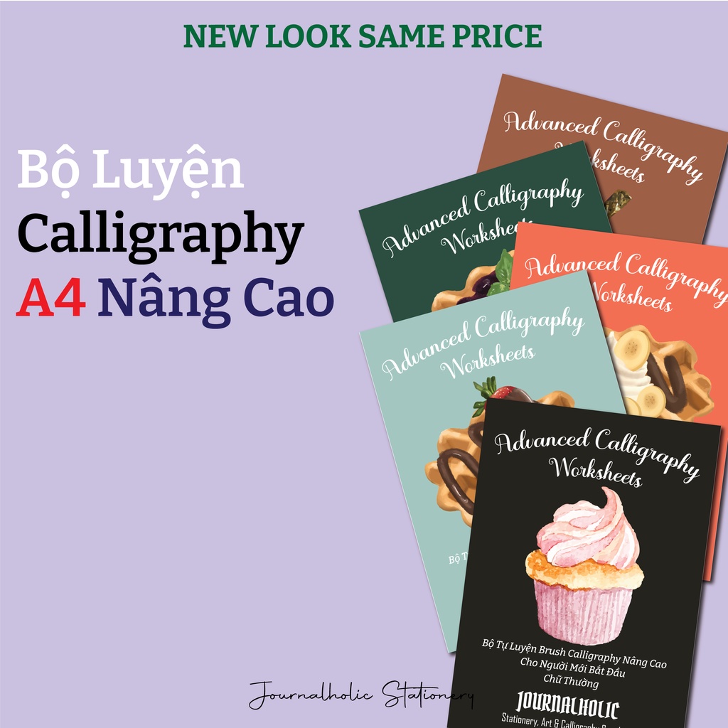 Bộ Giấy Luyện Viết Brush Pen Calligraphy A4 Nâng Cao - Journalholic