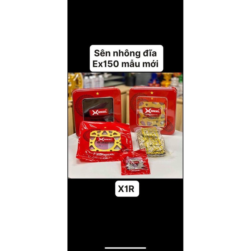 Siêu phẩm nhông sên dĩa cho exciter150 chính hãng x1r