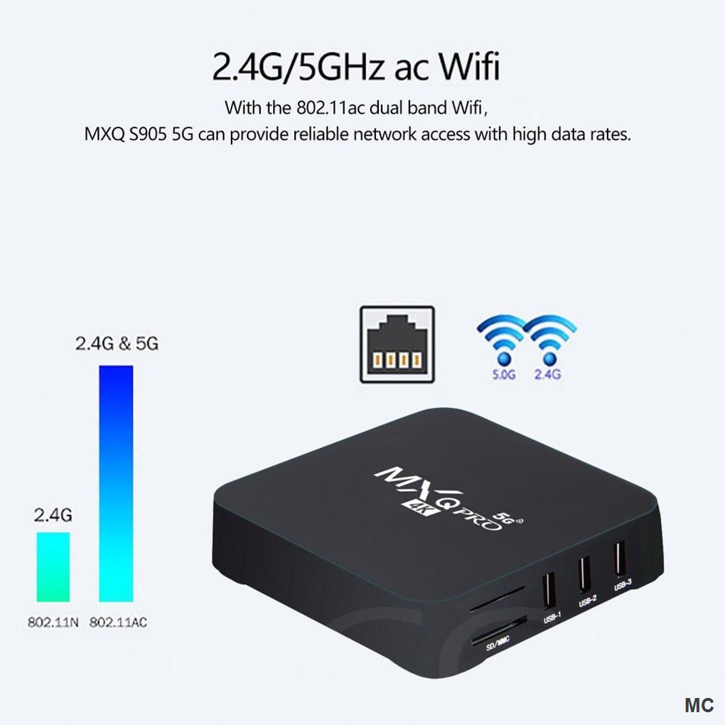 Tv box Thông Minh MXQ Pro 5g 4K 16 Gb/256 WiFi Android 11.1 HD Và Phụ Kiện